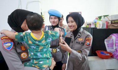 Sambut-Hari-Jadi-Polwan-ke--77-Polda-Jatim-Gelar-Baksos-di-Griya-Yatim