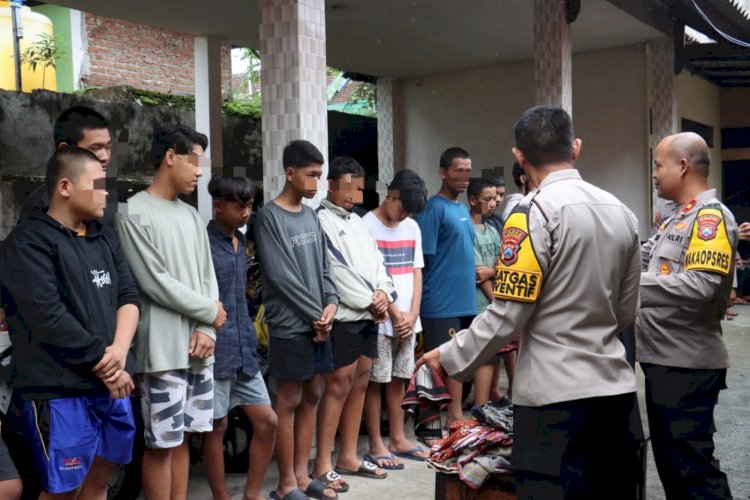 Polres Mojokerto Kota Amankan Puluhan Remaja Diduga Akan Perang Sarung