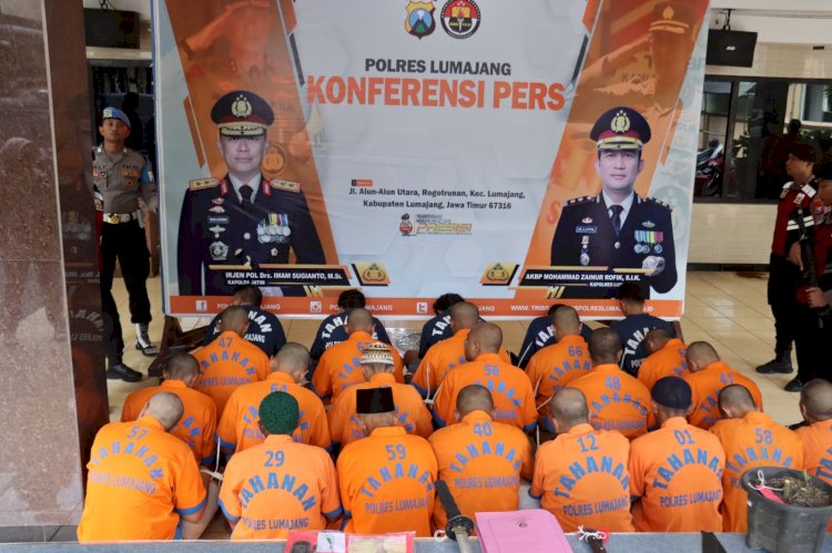 Operasi Pekat Semeru 2024 Polres Lumajang Berhasil Amankan Puluhan Tersangka