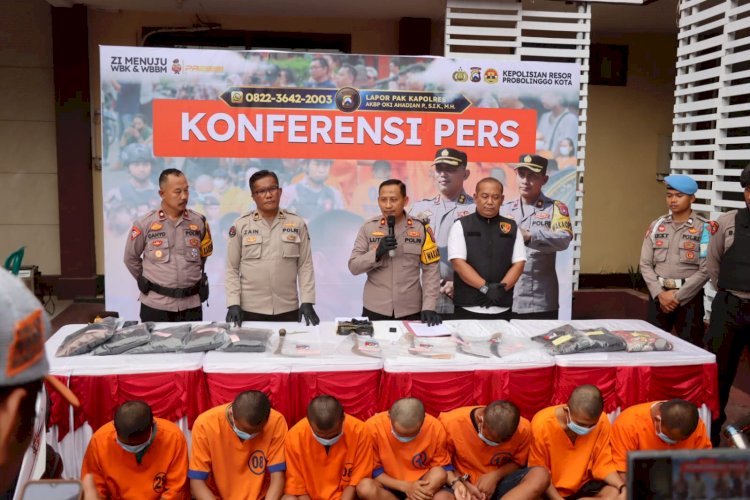 Polres Probolinggo Kota Ungkap Kasus Tawuran Antar Gengster, 7 Pemuda Diamankan