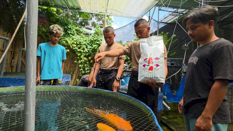 Pembelajaran Kolaboratif: Siswa Diktukba SPN Polda Jatim Tawarkan Solusi Digital untuk UMKM Koi Blitar