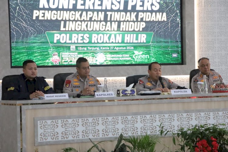 Polda riau ungkap kasus perambahan 133 ha hutan mangrove di kab. Rohil