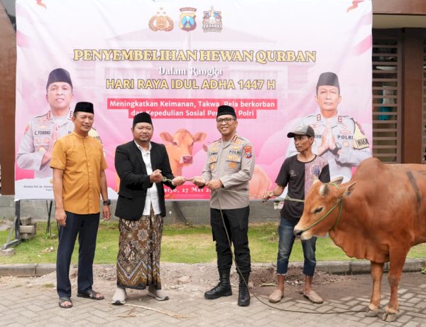 Idul Adha 2026, Polresta Sidoarjo Salurkan 100 Hewan Kurban
