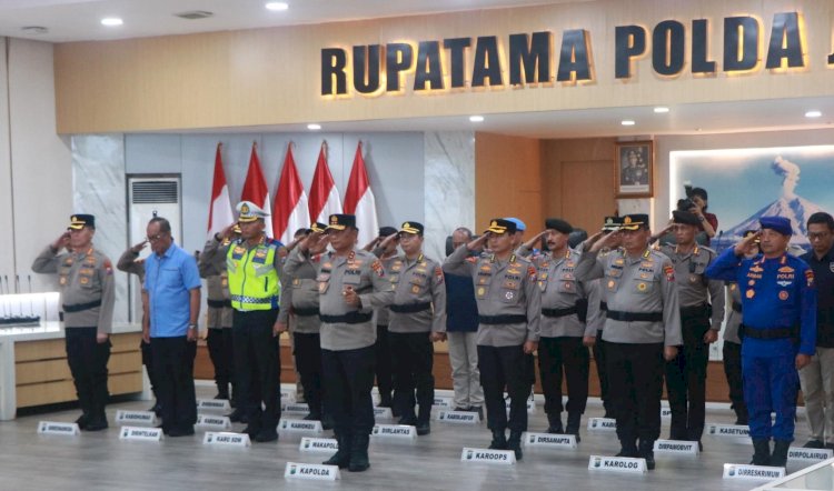 Jelang Hari Bhayangkara ke-80, Polda Jatim Ikuti Upacara Pemuliaan Nilai-Nilai Tribrata