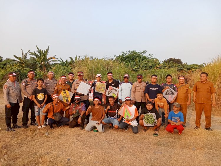 Semarak HUT RI Ke-81, Polsek Buduran Bersama Pemdes Sidokerto Gelar Lomba Layang-Layang