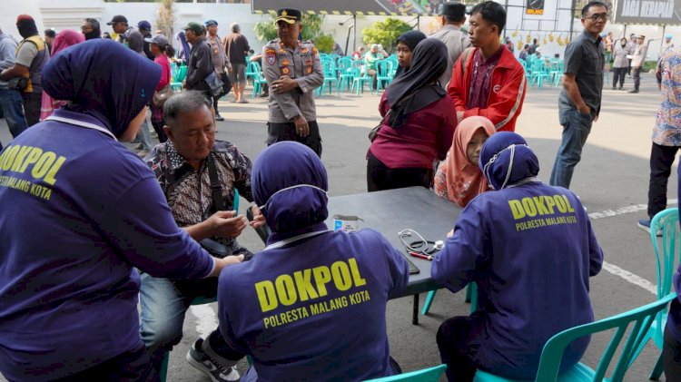Polresta Malang Kota Gelar Bakkes Ajak Warga Makan Bersama dan Periksa Kesehatan Gratis